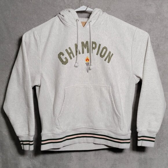Champion Reverse Weave Hoodie Mens Size Large Gray Torch Hooded Sweatshirt - Picture 1 of 9
